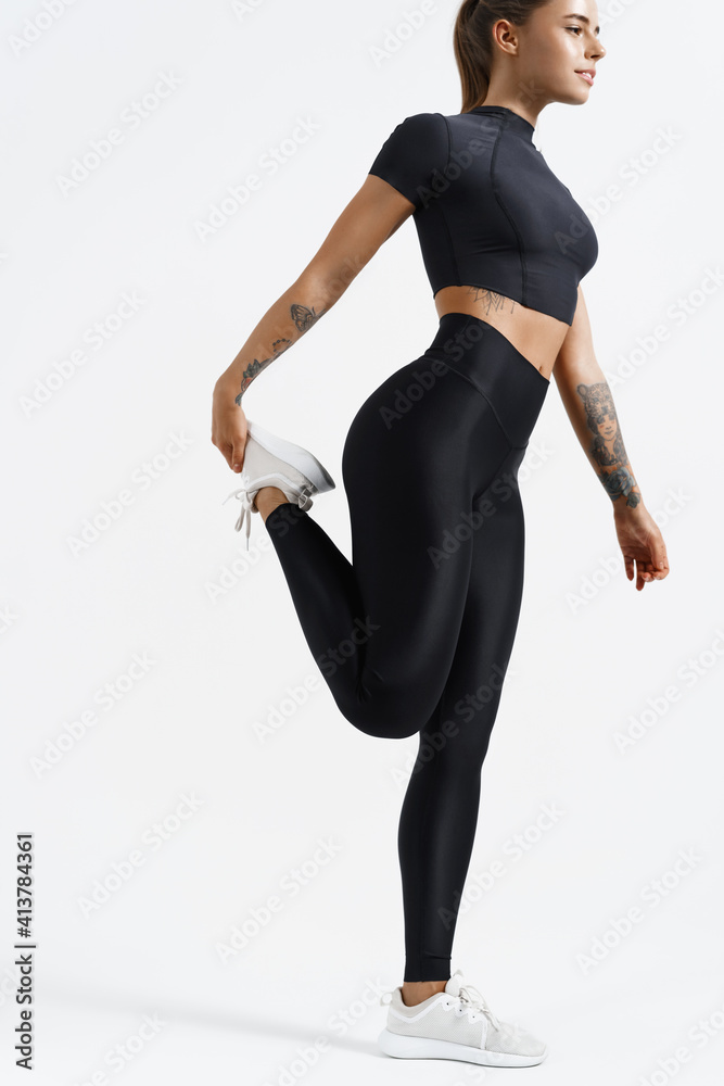 Woman exercise leg behind stretch hi-res stock photography and images -  Alamy