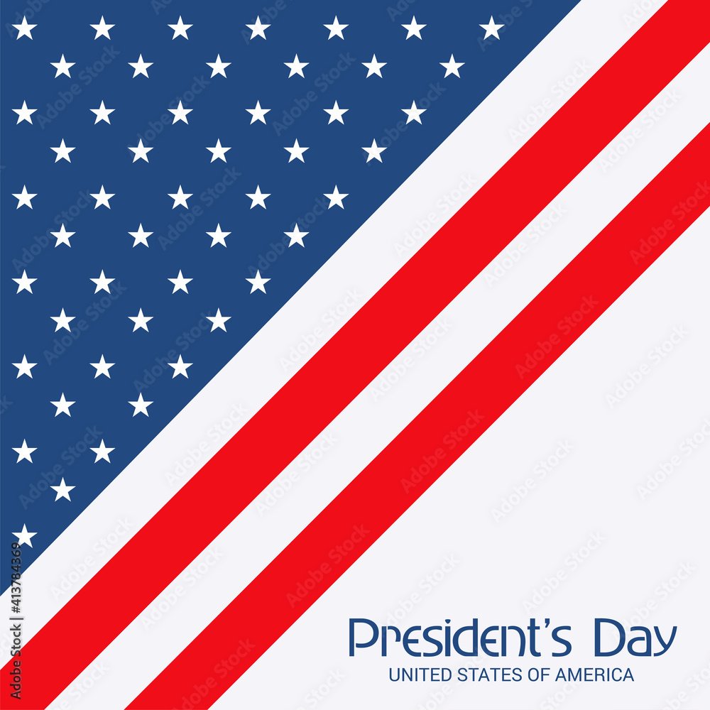 Naklejka premium Vector illustration of a background for Happy Presidents Day.
