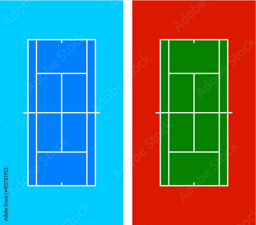 Vector illustration of the tennis courts © Stefan