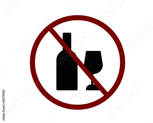 no alcohol vector icon.  Editable stroke. Linear symbol for use on web design and mobile apps, logo. Symbol illustration. Pixel vector graphics - Vector