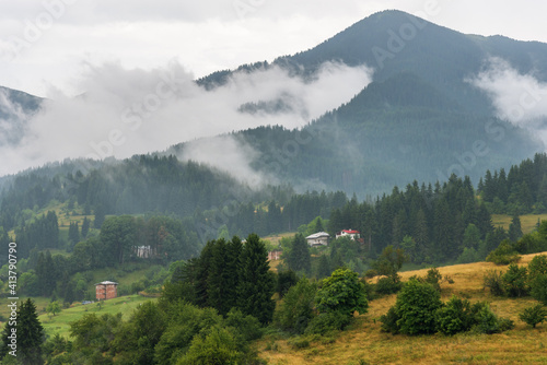 Beautiful village in Bulgaria in the Rhodope Mountains. photo