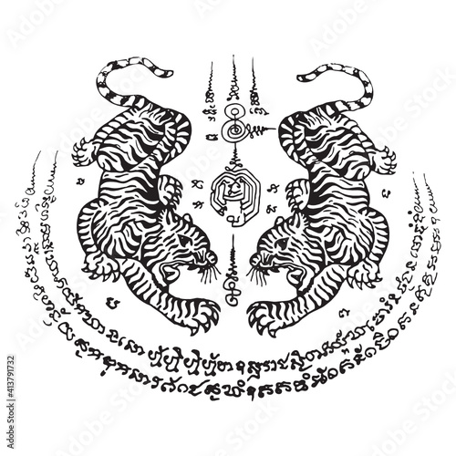 Traditional Ancient Thai Buddhism Pattern