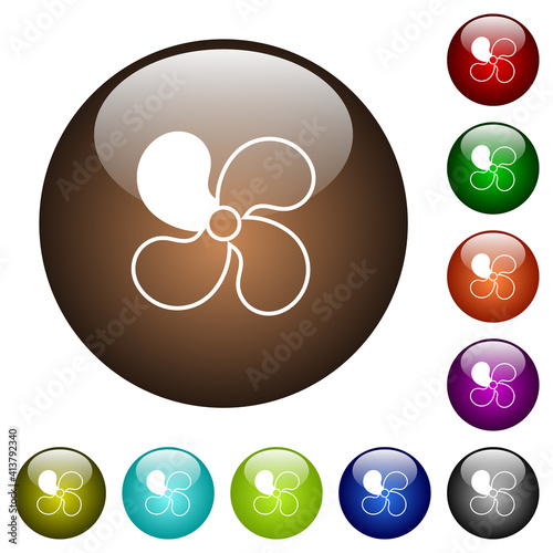 Car fan level 1 color glass buttons