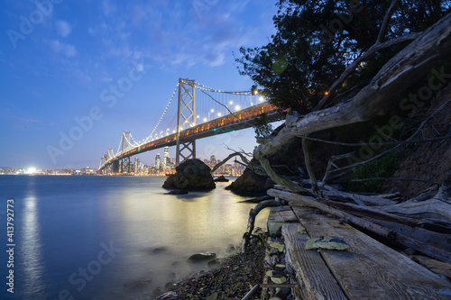 Bay bridge View from the shore photo