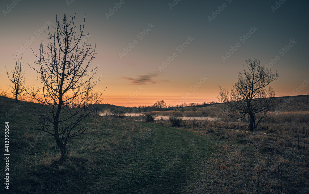 Fototapeta premium Sunrise on river