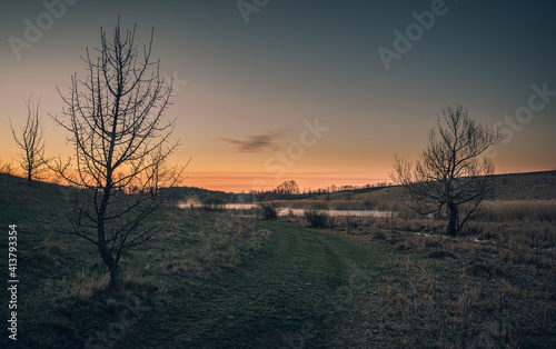 Sunrise on river