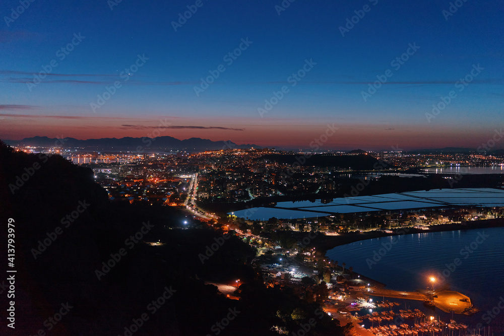 Panoramic view of the city of Cagliari at sunset Panoramic view of the city of Cagliari at sunset