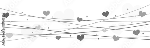 hearts on strings background for valentine's day