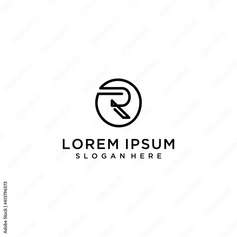 Letter R logo icon design template	

