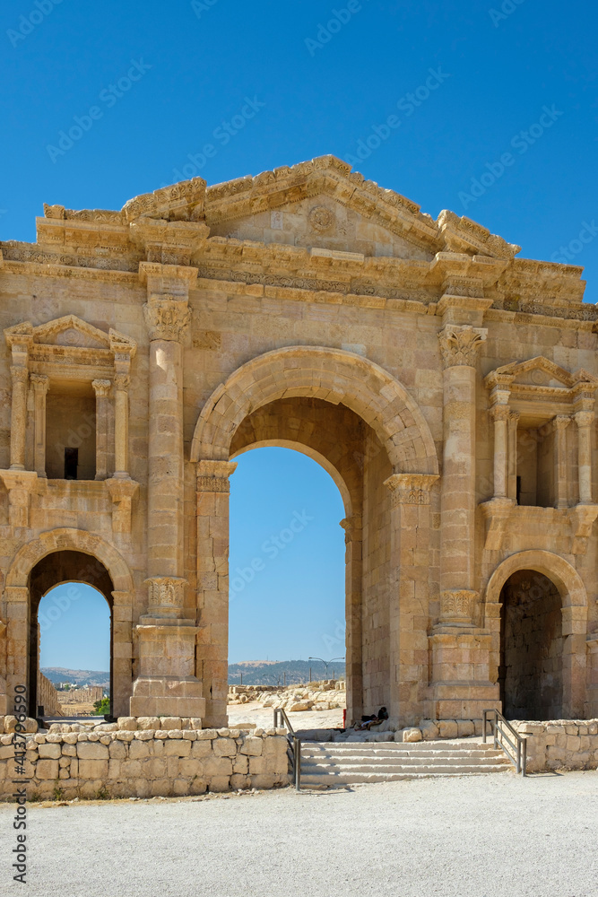 Arch of Hadrian in ancient Roman city of Gerasa, Jerash, Jordan Arch of Hadrian in ancient Roman city of Gerasa, Jerash, Jordan