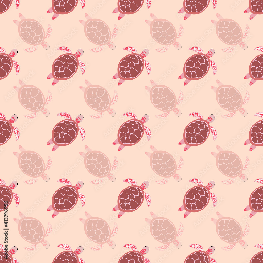 Sea turtles vector repeat pattern-08 Sea turtles vector repeat pattern-08