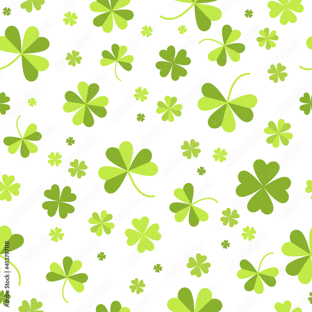 Patricks Day Holiday Background. Shamrock Artistic Pattern. Ireland Print Party. Vector Patricks Day Holiday Background. Shamrock Artistic Pattern. Ireland Print Party. Vector
