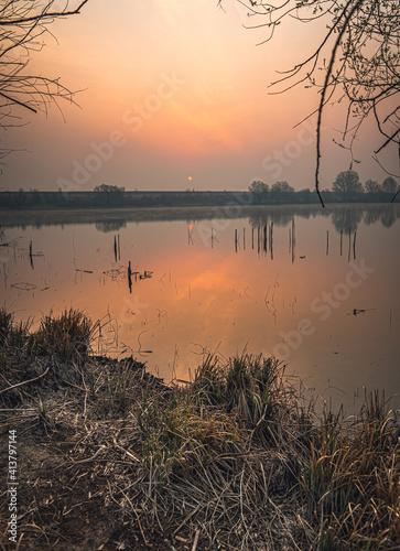 Sunrise on river