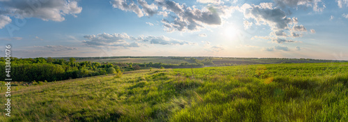 Summer moring among fields