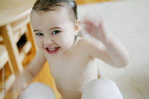 Portrait of cute girl at home