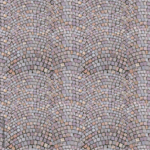 Fototapeta Naklejka Na Ścianę i Meble -  Seamless texture of the stone floor, Surface rough of gravel, Seamless grey road with small rocks.
Texture, background, material library for 3d renders