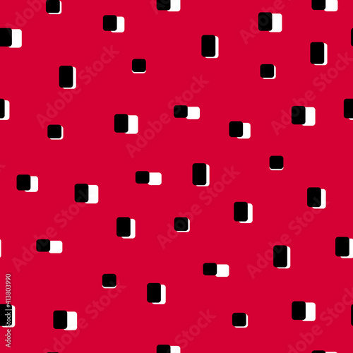 Vector simple 80s style sushi seamless pattern on red background. Neatly arranged Japanese sushi  vintage texture for fabric, paper, branding and design. Nori seaweed and rice cute retro ornament 