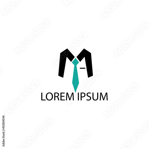 letter m suit logo design vector illustration