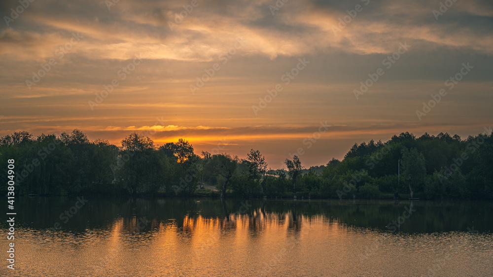 Sunrise on river