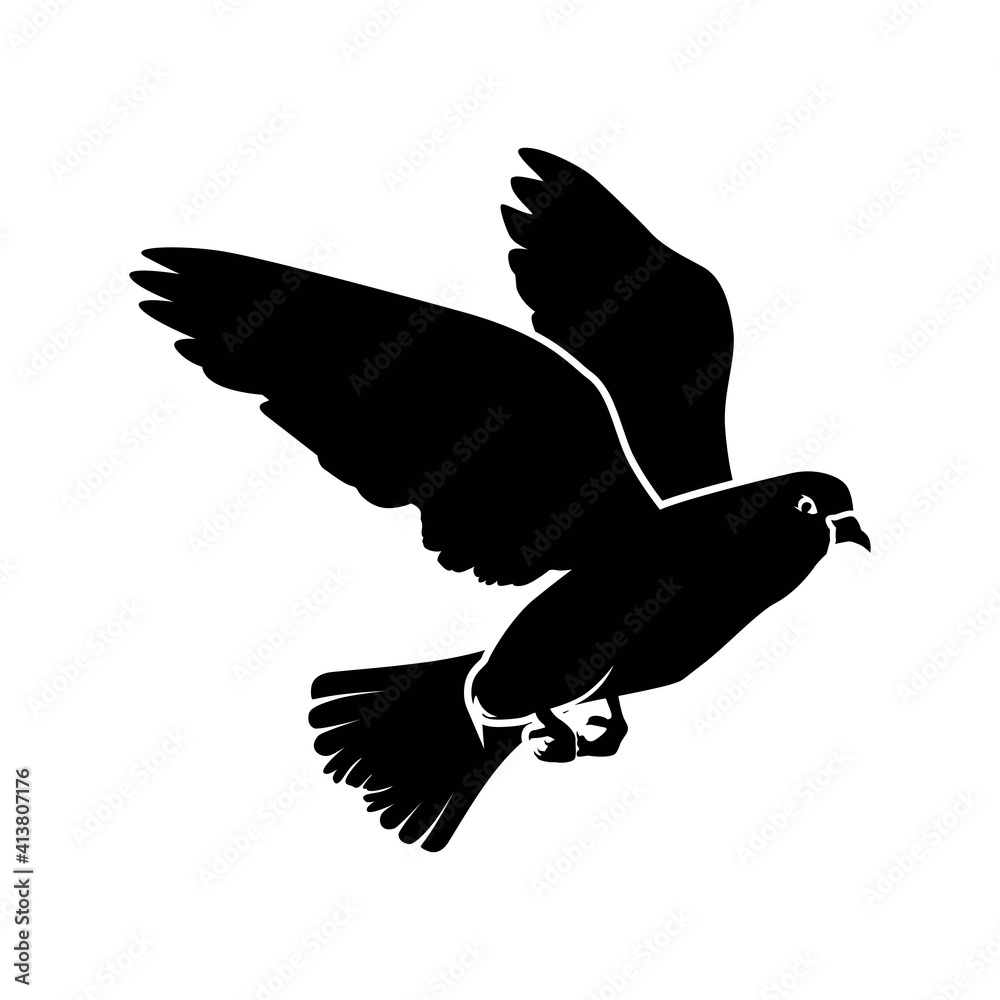 Obraz premium dove vector design. pigeon illustration. racing pigeon flapping wings