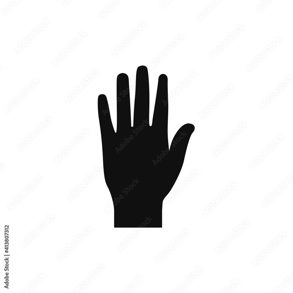Hand Silhouette icon, high five finger black symbol Hand Silhouette icon, high five finger black symbol