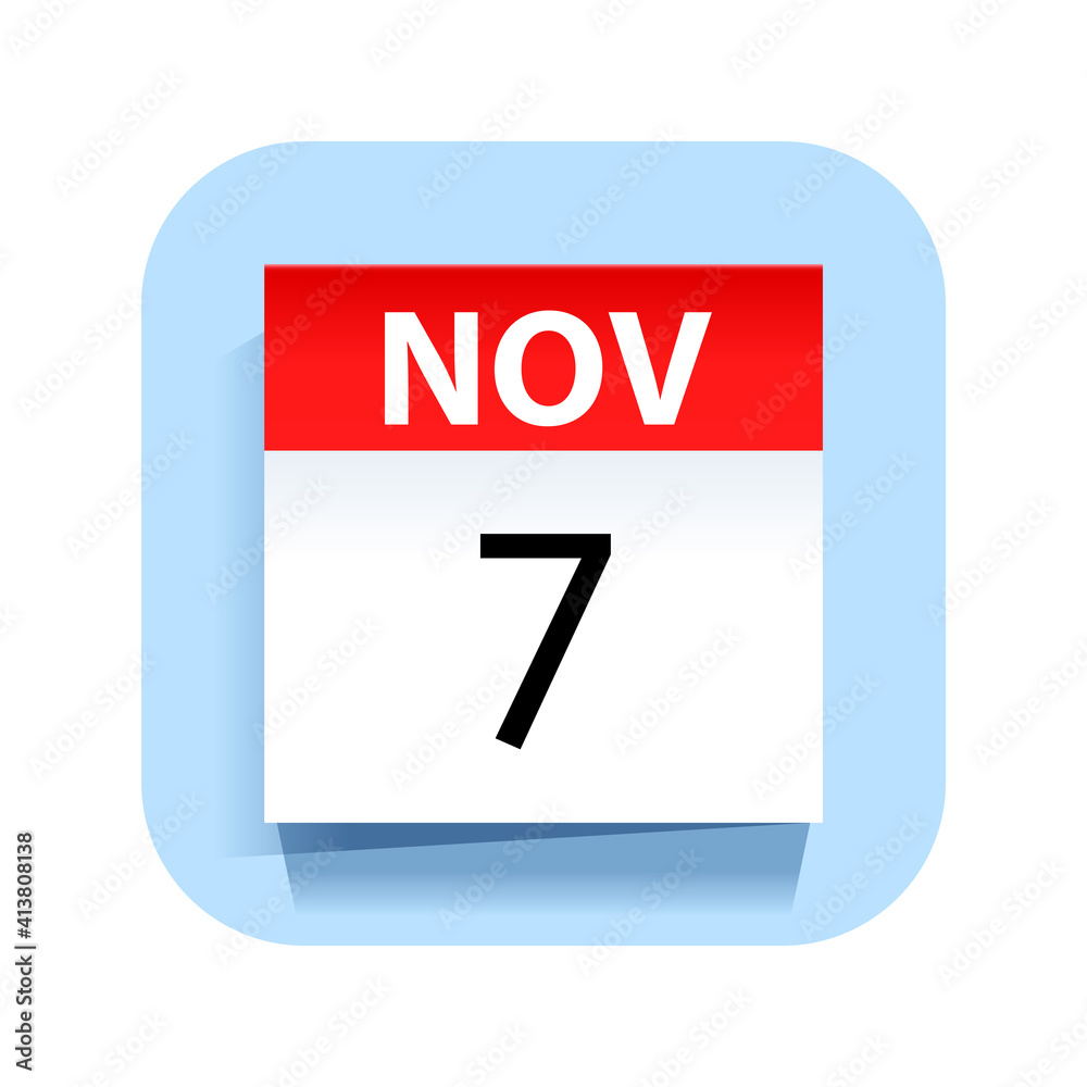 November 7. Calendar Icon. Vector Illustration. November 7. Calendar Icon. Vector Illustration.