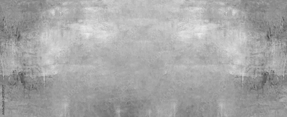 Fototapeta premium Gray grey white rustic bright concrete stone cement texture background banner panorama