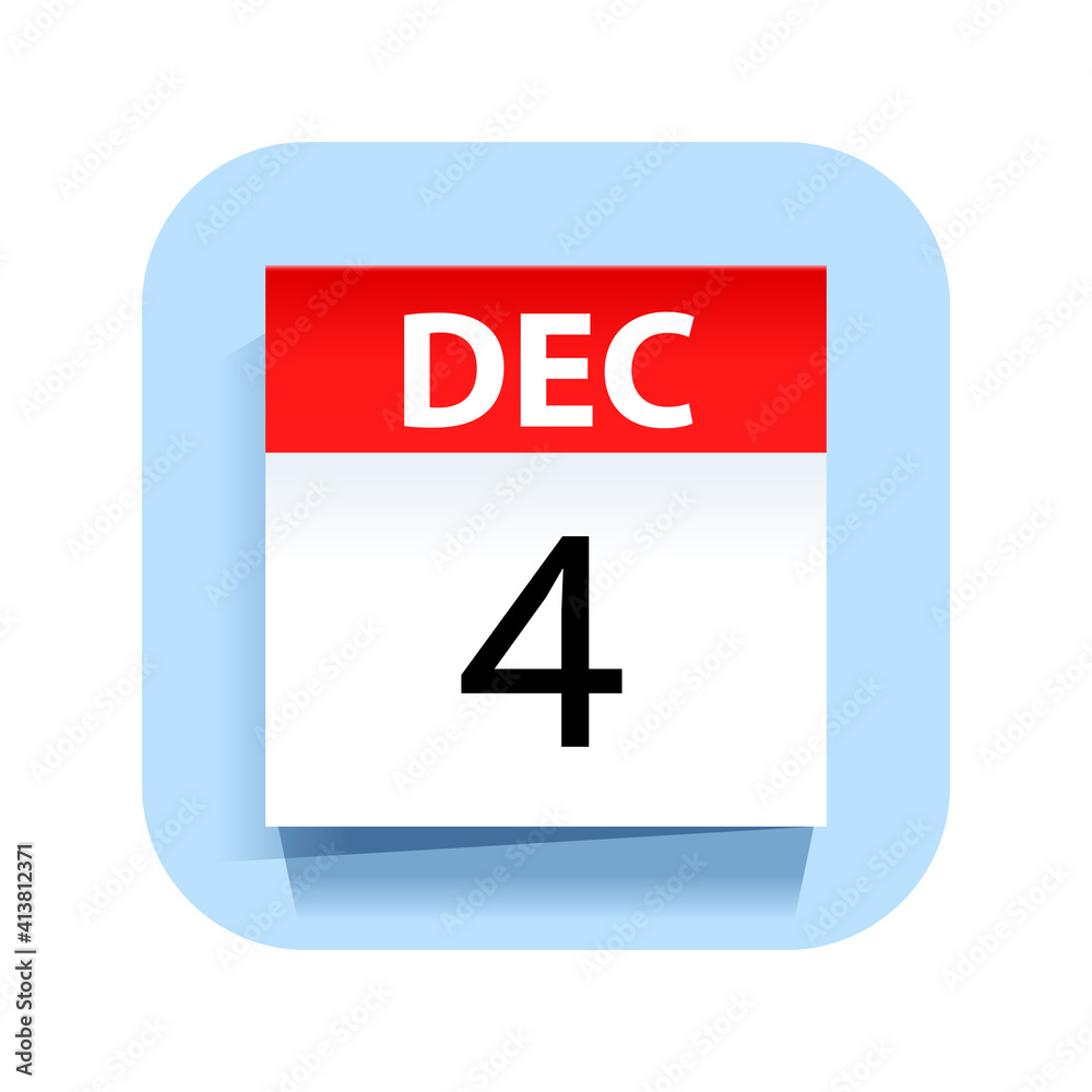 December 4. Calendar Icon. Vector Illustration. December 4. Calendar Icon. Vector Illustration.