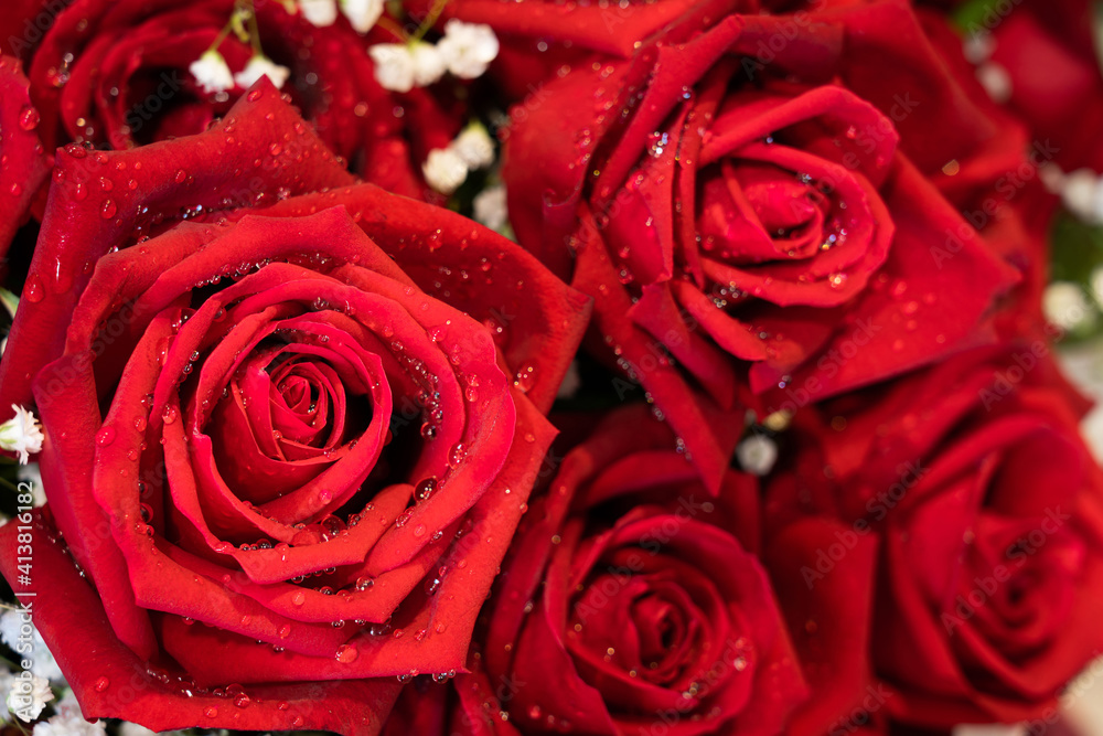 Closeup bouquet of red roses Closeup bouquet of red roses