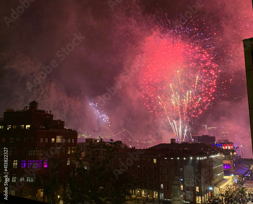 NYC July 4th fireworks in lower Manhattan