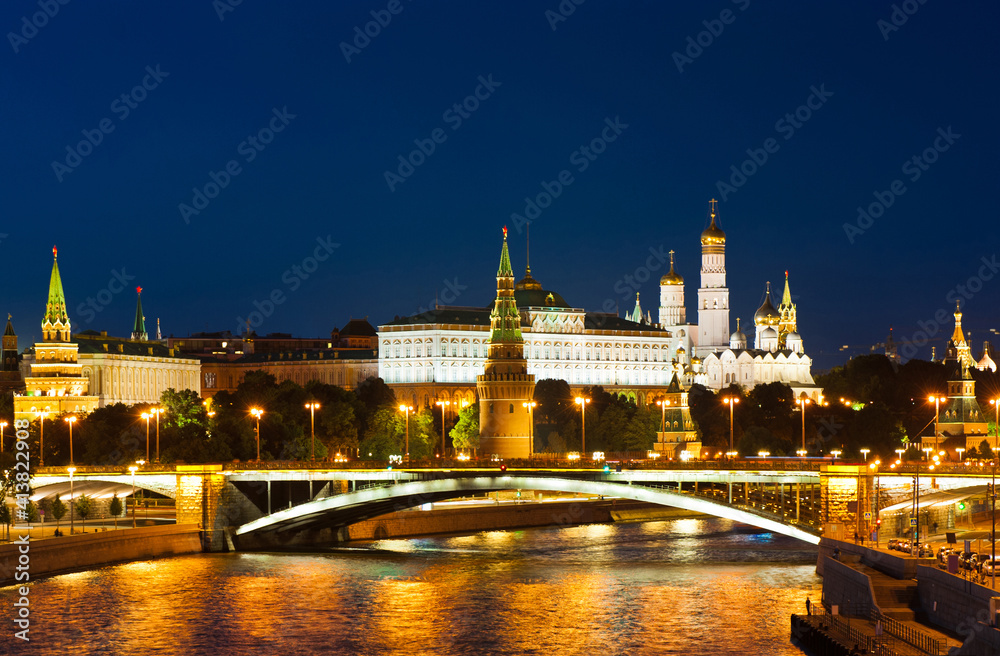 Moscow Kremlin view. Summer evening. Russia