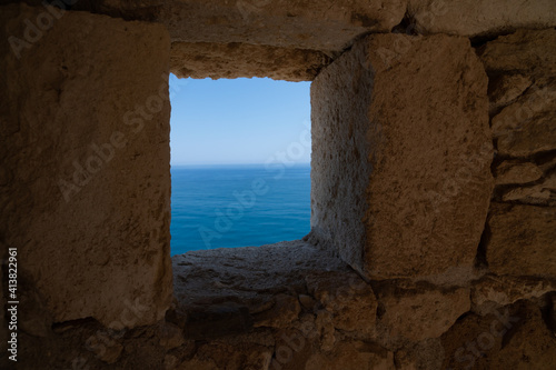 Sea views from the loopholes. The fortress of Fortezza.