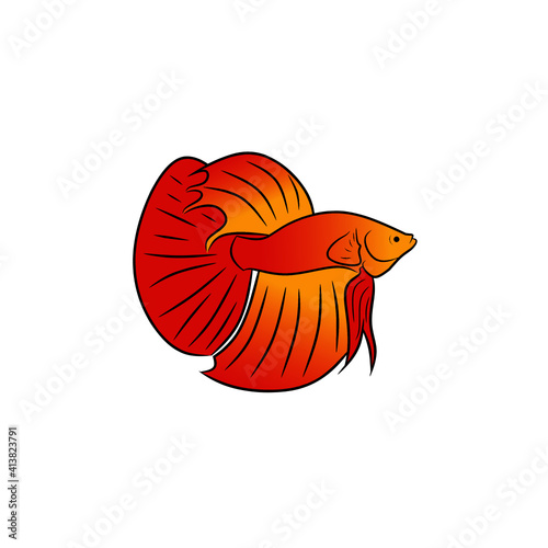 Vector illustration of fish isolated on white