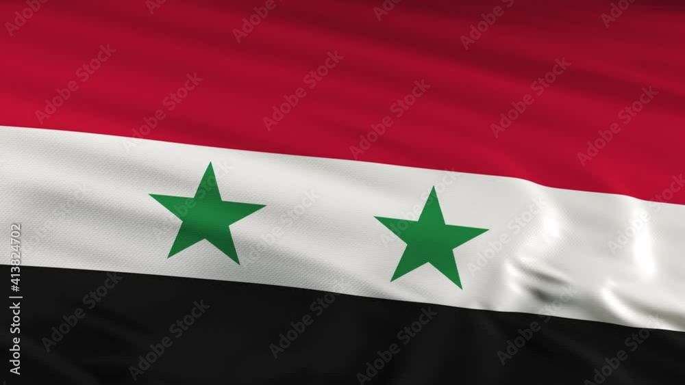 Syria flag waving on wind seamles loop 3d animation. 4k resolution Syria flag waving on wind seamles loop 3d animation. 4k resolution