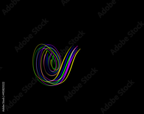 Abstract lines of colors. Art made with color light. Resource for designers.