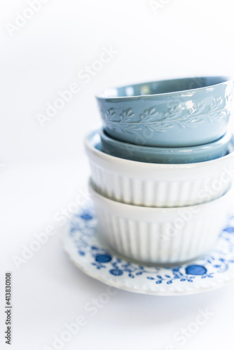 Photo of layered blue bowls