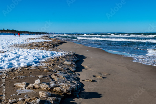 Naklejka plażą zimą