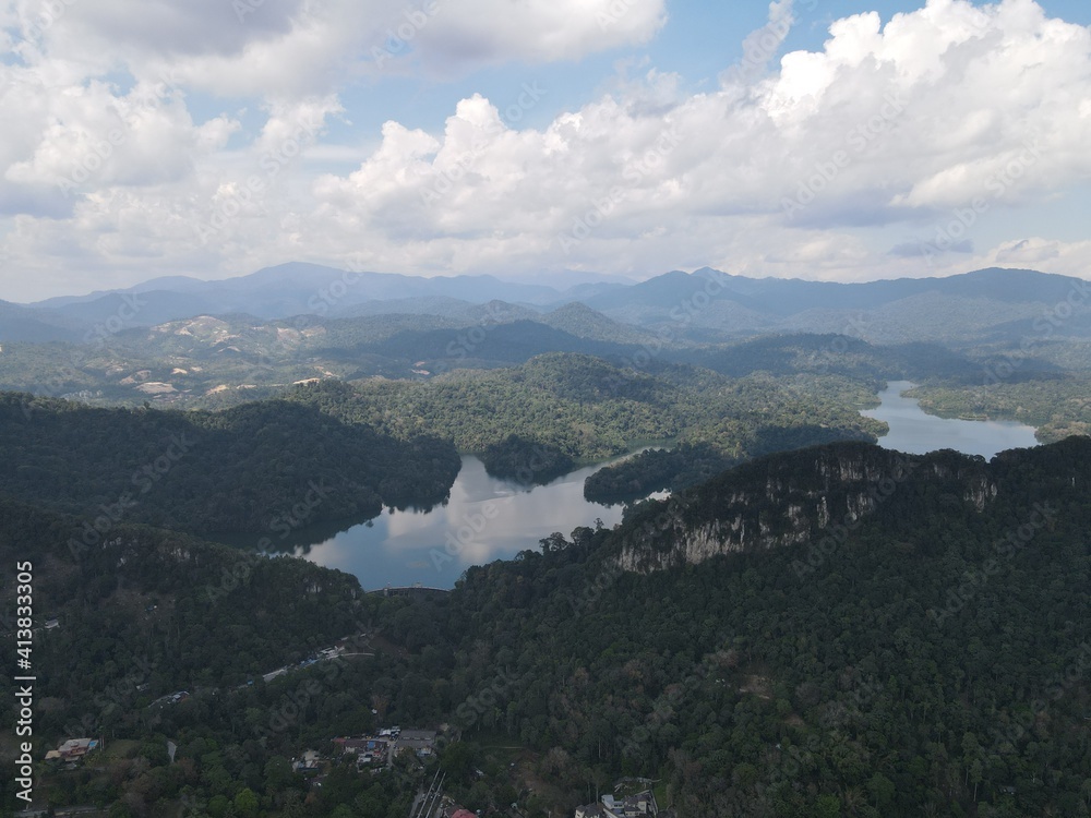 Aerial view of the most beautiful Dam in Malaysia