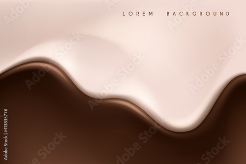 Chocolate and milk wavy background