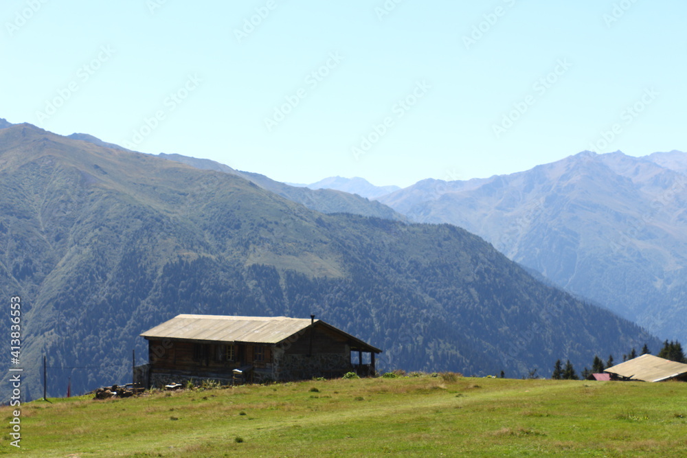 mountain hut in the mountains mountain hut in the mountains