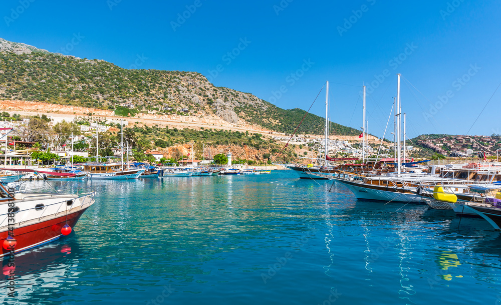 Fototapeta premium Kas Harbour view in Kas Town of Turkey