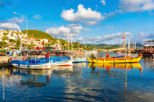 Fototapeta Naklejka Na Ścianę i Meble -  Kas Harbour view in Kas Town of Turkey
