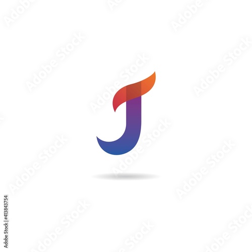 initial j logo design icon element template
