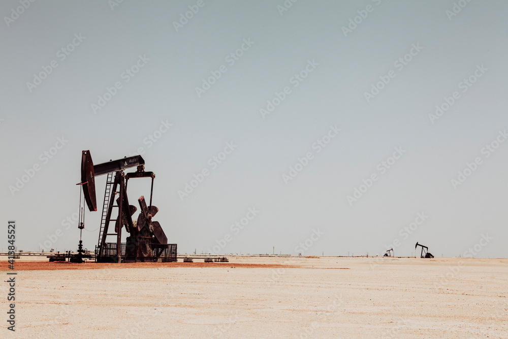 Oil donkey in the desert, Oman Oil donkey in the desert, Oman