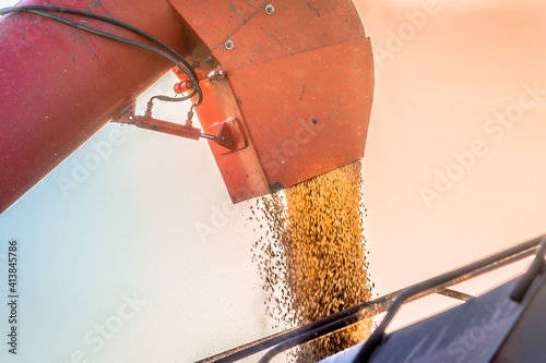 Photography Maquina Agricola Harvester harvesting soybeans