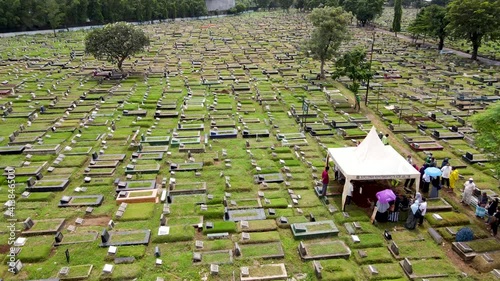 Green Public Graveyard in Jakarta Aerial View 
