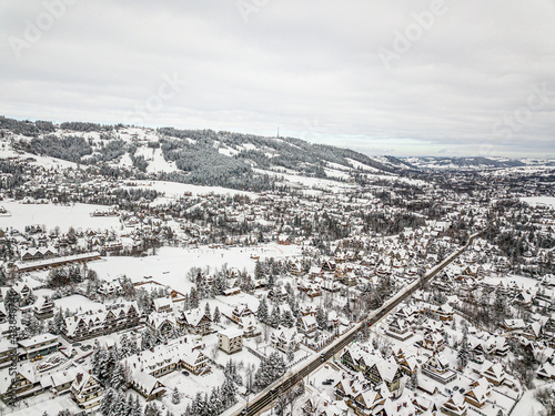 Winter in the mountains. Zakopane in the snow