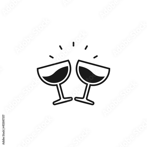 Wineglass flat vector icon. Drink flat vector icon