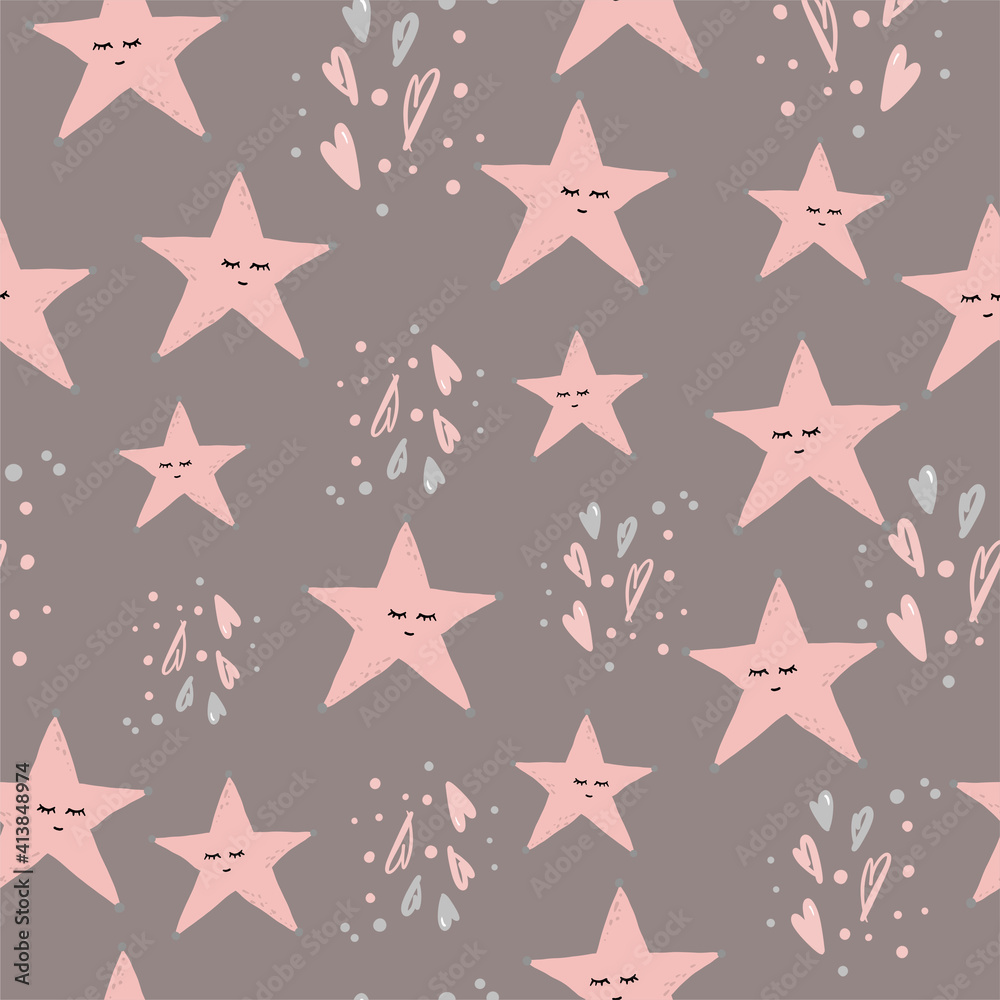 Stars Pattern Moon Pattern Gray Pattern Pink Pattern Pink Background Baby Pattern Baby Pattern Textile Pattern Fabric Seamless Background Stars Pattern Moon Pattern Gray Pattern Pink Pattern Pink Background Baby Pattern Baby Pattern Textile Pattern Fabric Seamless Background