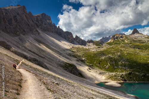 View of the Dolomites mountains